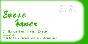 emese haner business card